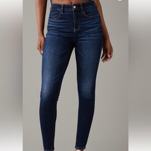 American Eagle 12 Long Curvy High Rise Jegging Skinny Denim Dark Blue NWOT